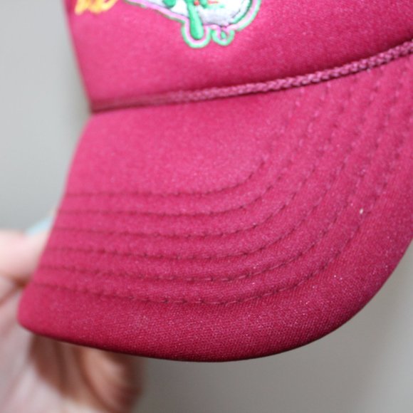 Slime Talk Men's Maroon Trucker Baseball Snapback Hat Cap - Picture 9 of 12